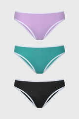 Calzón Mujer Tripack Bikini Liso Aqua