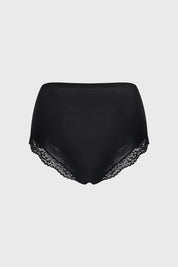 Calzón Mujer Tiro Alto Detalle Encaje Negro
