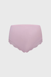 Calzón Mujer Tiro Alto Detalle Encaje Palo Rosa