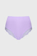 Calzón lila de tiro alto con detalle de encaje en la parte inferior estilo elegante y delicado
