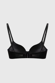Sostén negro con encaje floral en el frente y tirantes ajustables elegante y sin estampa