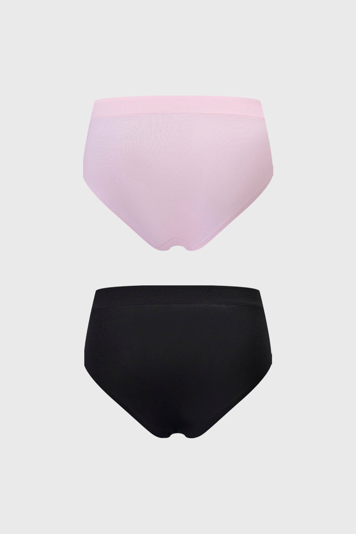 Bipack de calzones mujer tiro alto palo rosa y negro lisos algodon spandex para comodidad diaria