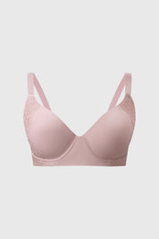 Sostén Mujer Medio Encaje Copa Support Palo Rosa