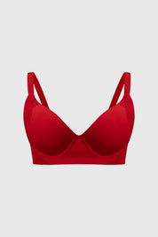 Sostén Mujer Medio Encaje Copa Support Rojo