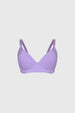 Sostén lila medio encaje con copas support diseño liso y detalles de encaje en laterales