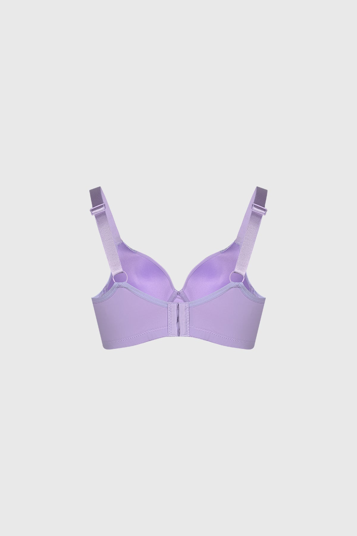 Sostén lila medio encaje con copas support diseño liso y detalles de encaje en laterales