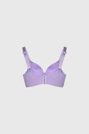 Sostén lila medio encaje con copas support diseño liso y detalles de encaje en laterales