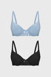 Sostén Mujer Bipack Básico Liso Azul Oscuro