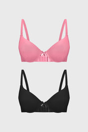 Sostén Mujer Bipack Básico Liso Rosado