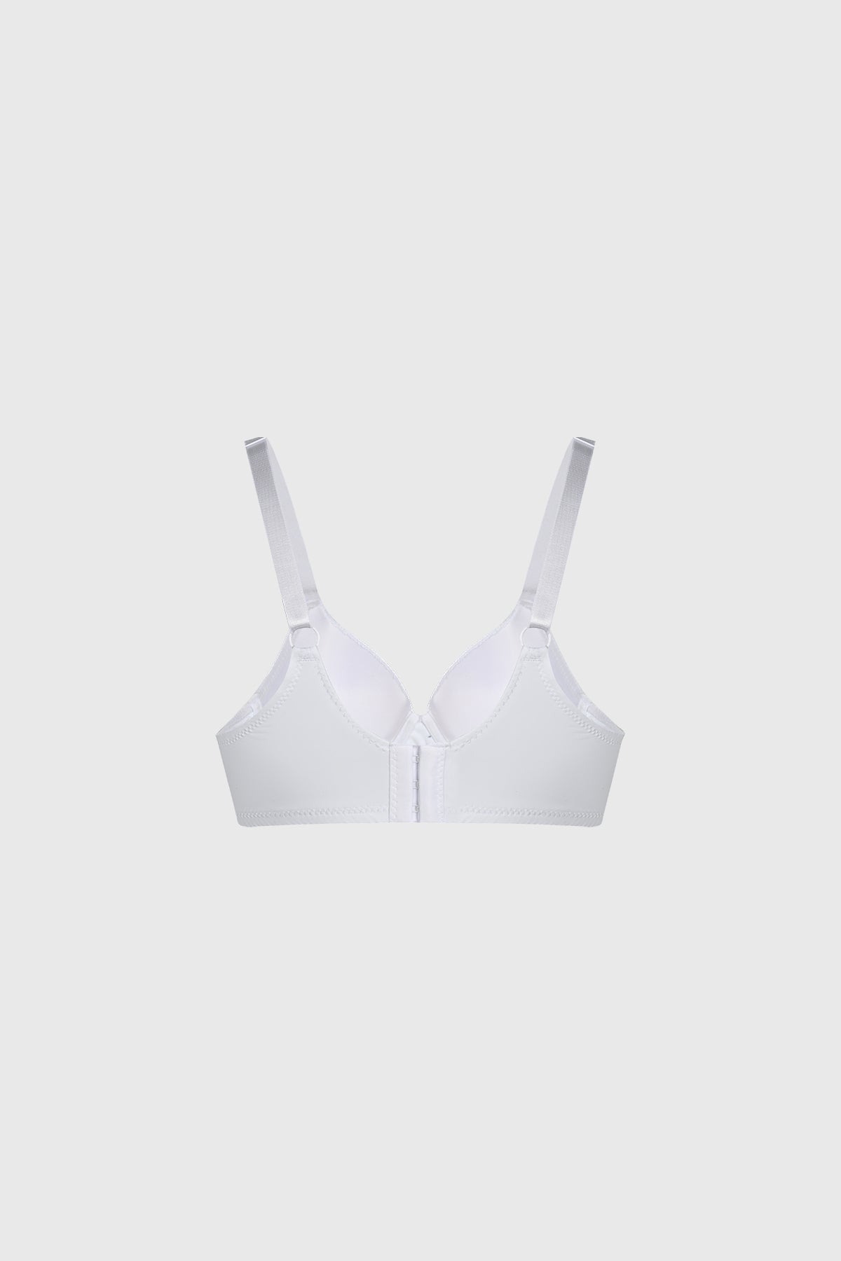 Sostén blanco de encaje con tirantes ajustables y diseño liso elegante para mujer