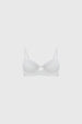Sostén strapless blanco liso con copas suaves y banda ajustable ideal para usar bajo blusas sin tirantes