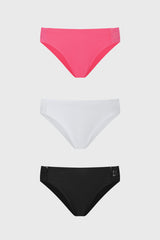 Calzón Mujer Tripack Detalle Costado Fucsia