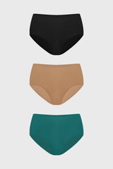 Calzón Mujer Tripack Algodón Liso Café Claro