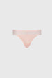 Calzón colaless palo rosa con encaje floral en la cintura diseño liso elegante y femenino