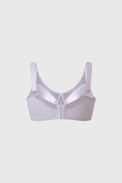 Sostén blanco con detalle de malla en la parte frontal diseño liso sin estampado