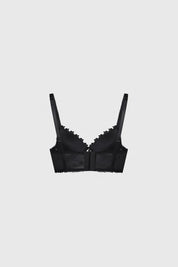 Sostén Mujer Mesh Detalle Macramé Negro