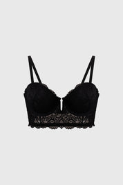 Sostén Mujer Strappless Encaje Negro