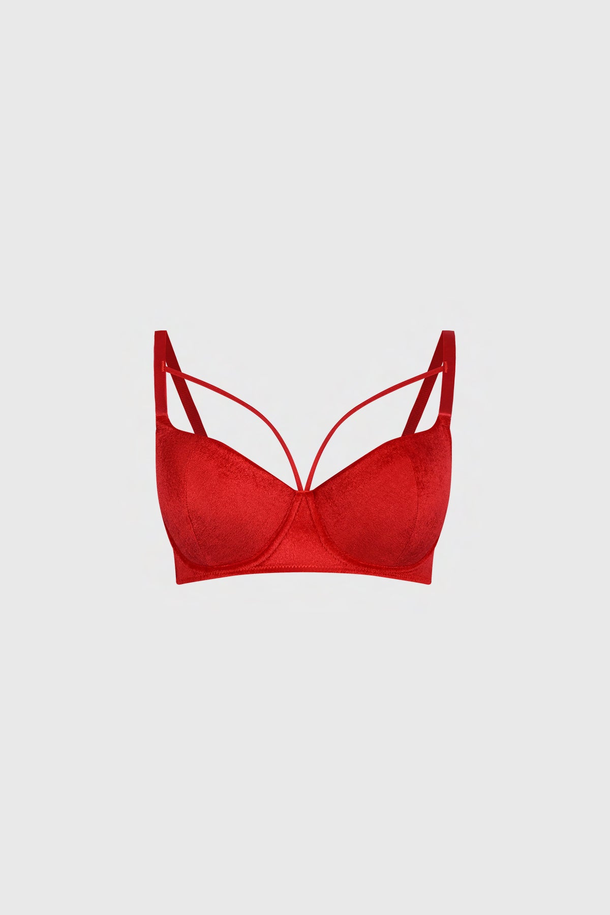 Sostén rojo copa soft para mujer diseño liso con tirantes dobles en estilo moderno y elegante