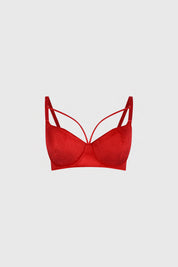 Sostén rojo copa soft para mujer diseño liso con tirantes dobles en estilo moderno y elegante