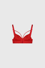 Sostén rojo copa soft para mujer diseño liso con tirantes dobles en estilo moderno y elegante