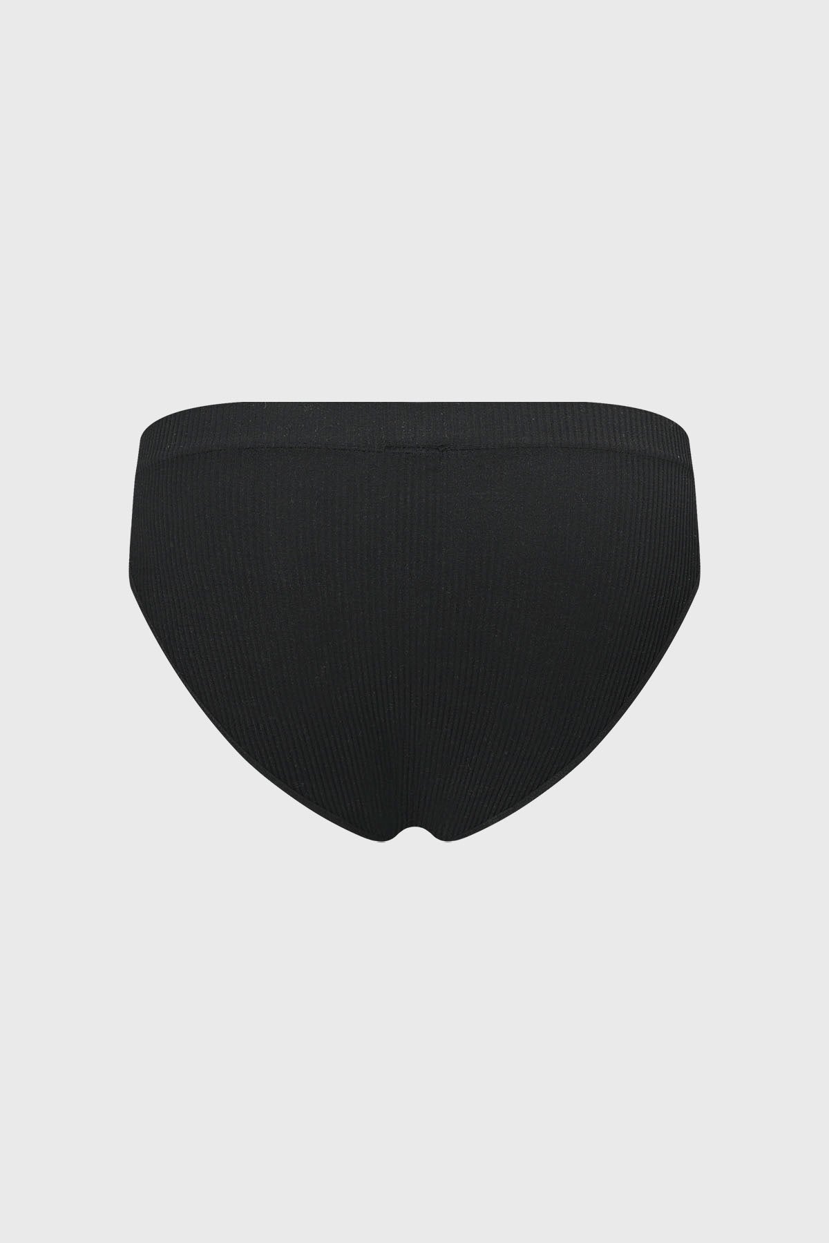 Calzón bikini negro de mujer con diseño liso confeccionado en tejido elástico cómodo y suave ideal para el día a día