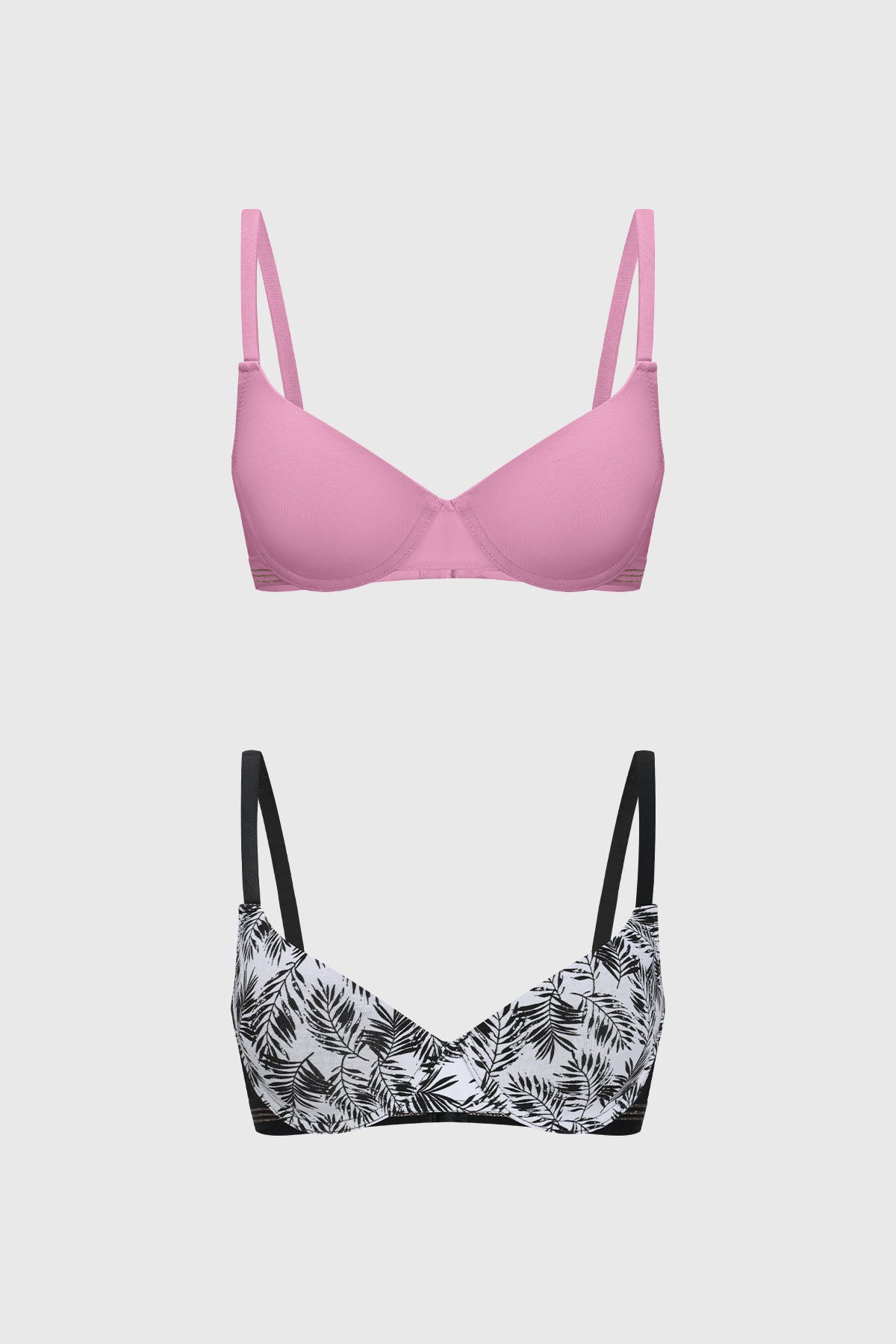Sostén Mujer Full Print Detalle Lurex Negro