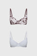 Sostén Mujer Full Print Detalle Lurex Café Oscuro