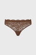 Calzón Mujer Colaless Con Encaje Pretina Café Claro
