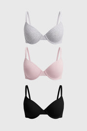 Sostén Copa Soft Pack3 Mujer Gris