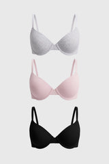 Sostén Copa Soft Pack3 Mujer Gris