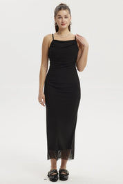 Vestido Mujer Largo Pabilo Negro