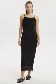 Vestido Mujer Largo Pabilo Negro