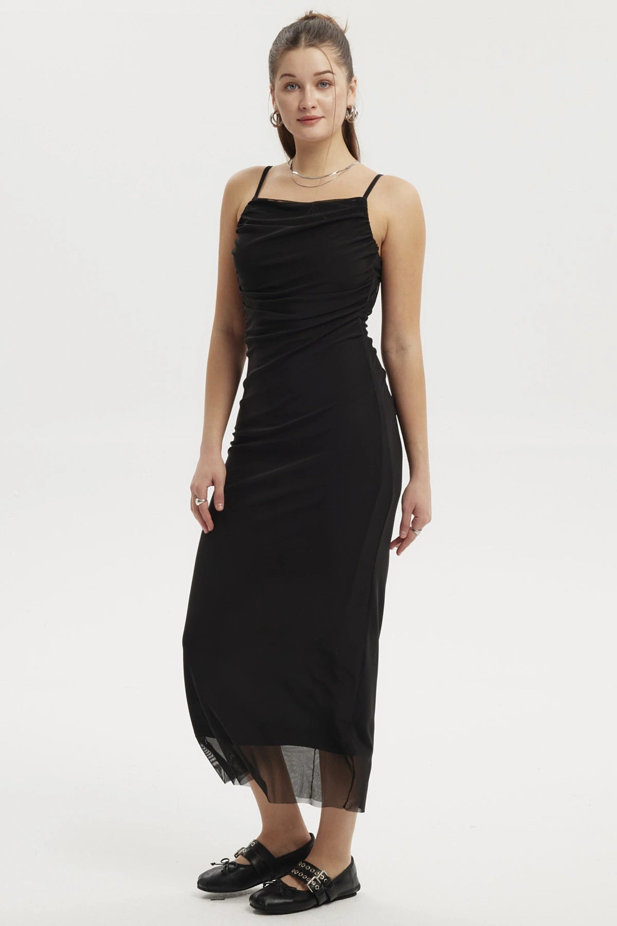 Vestido Mujer Largo Pabilo Negro