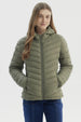 Parka Mujer Corta Plummy Cortes Verde Militar
