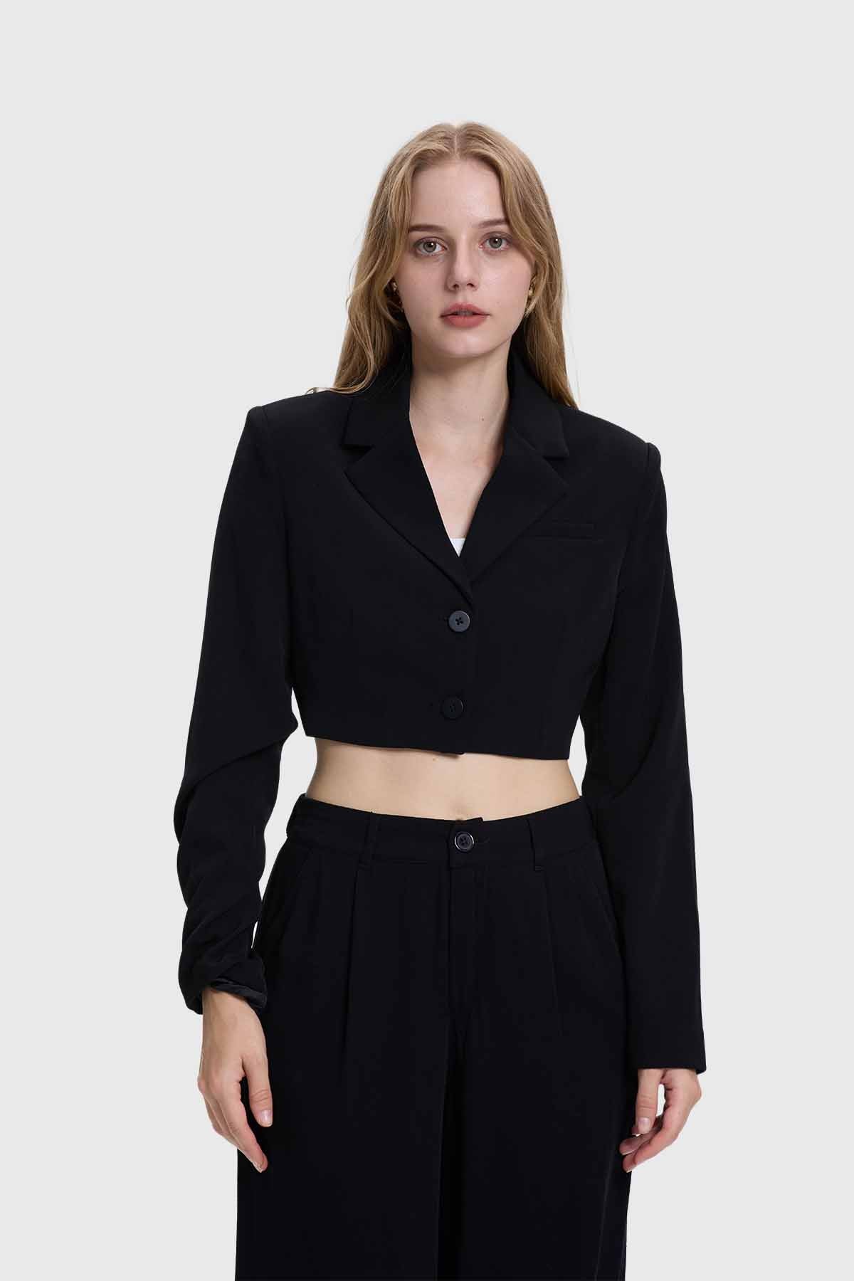 Blazer Mujer Tiras Espalda Negro