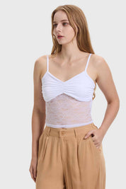 Polera Mujer Encaje Blanco