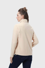 Polar Mujer Medio Cierre Estampado Beige