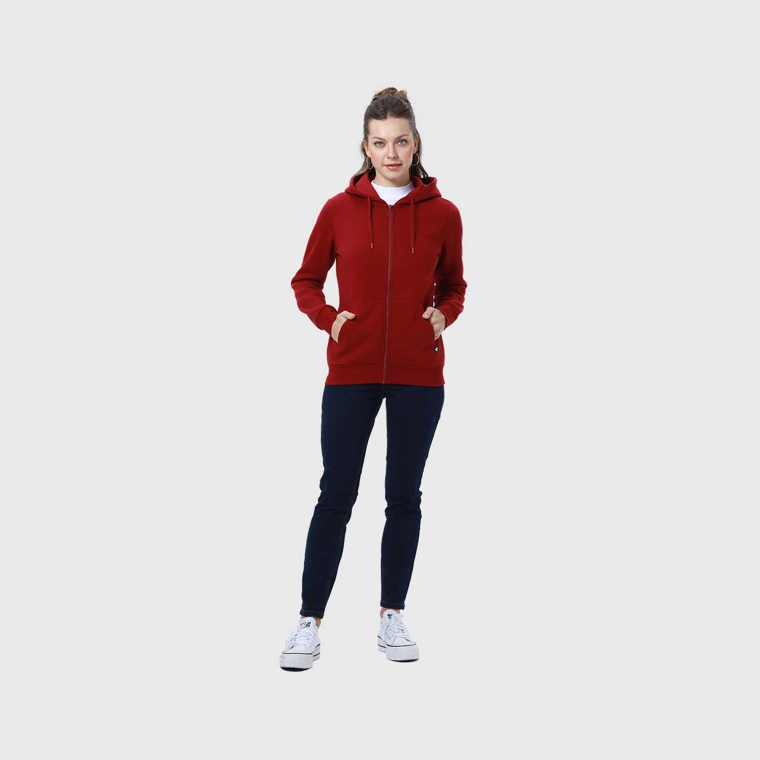 Polerón Mujer Hoodie Burdeo