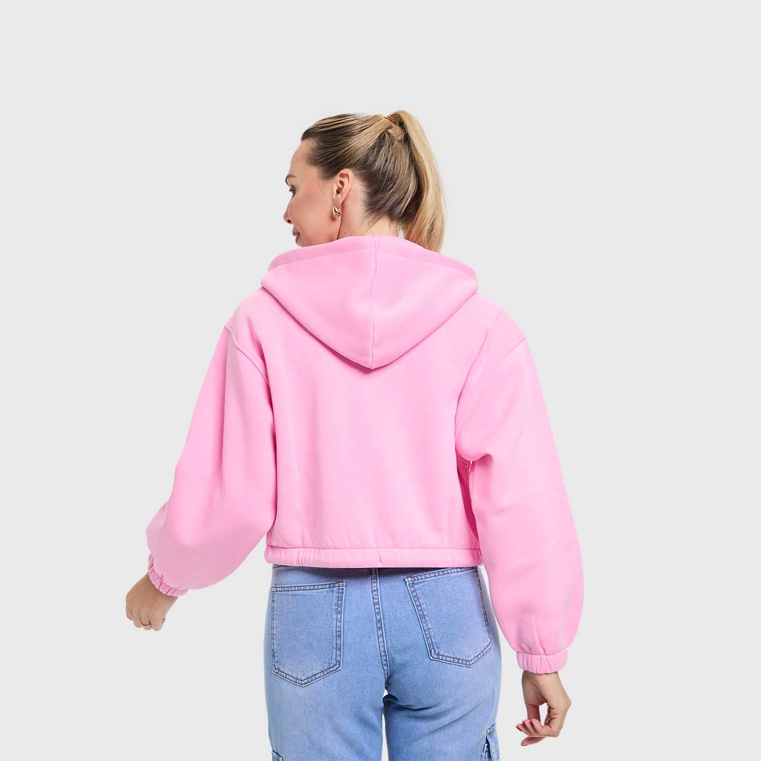 Polerón Mujer Crop Rosado