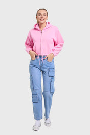 Polerón Mujer Crop Rosado