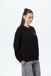 Polerón Mujer Oversize Print Negro