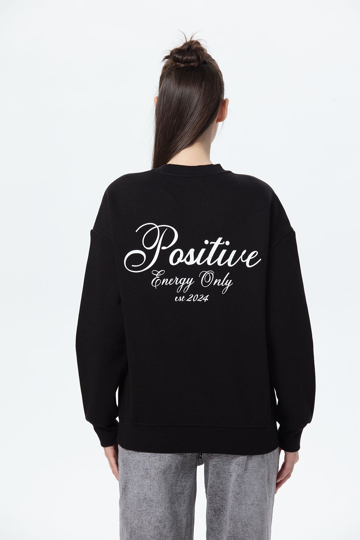 Polerón Mujer Oversize Print Negro