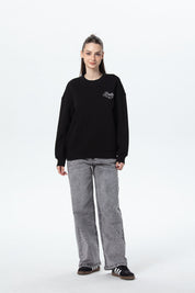 Polerón Mujer Oversize Print Negro