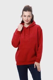 Polerón Mujer Canguro Print Rojo