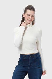 Polera Mujer Rib Crudo