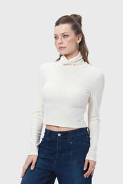 Polera Mujer Rib Crudo