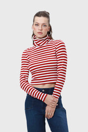 Polera Mujer Rib Rojo