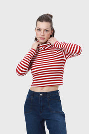 Polera Mujer Rib Rojo