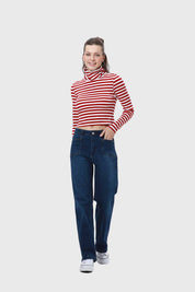 Polera Mujer Rib Rojo