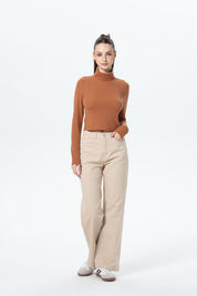 Polera Mujer Rib Café